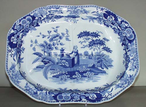 Meat Dish or Platter with tree and well c1825